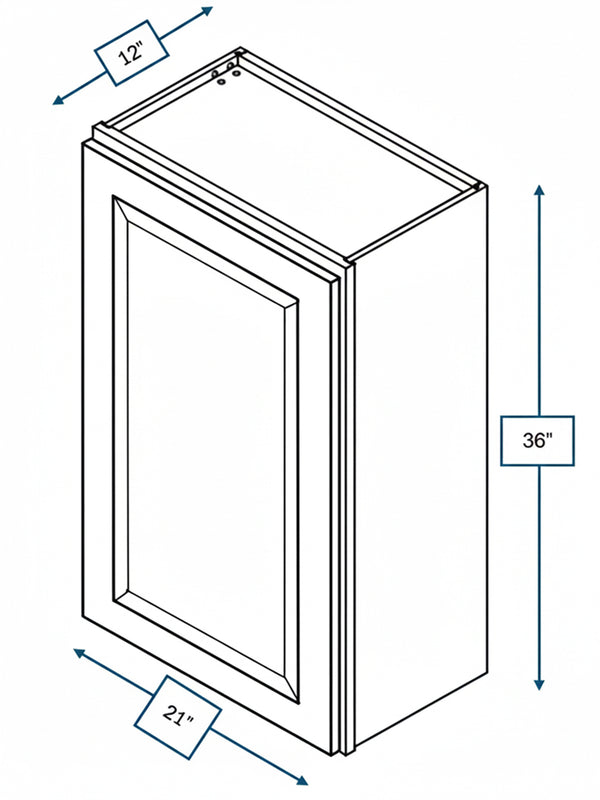Harbour Town White Bevel Shaker 21 in. x 36 in. Wall Cabinet