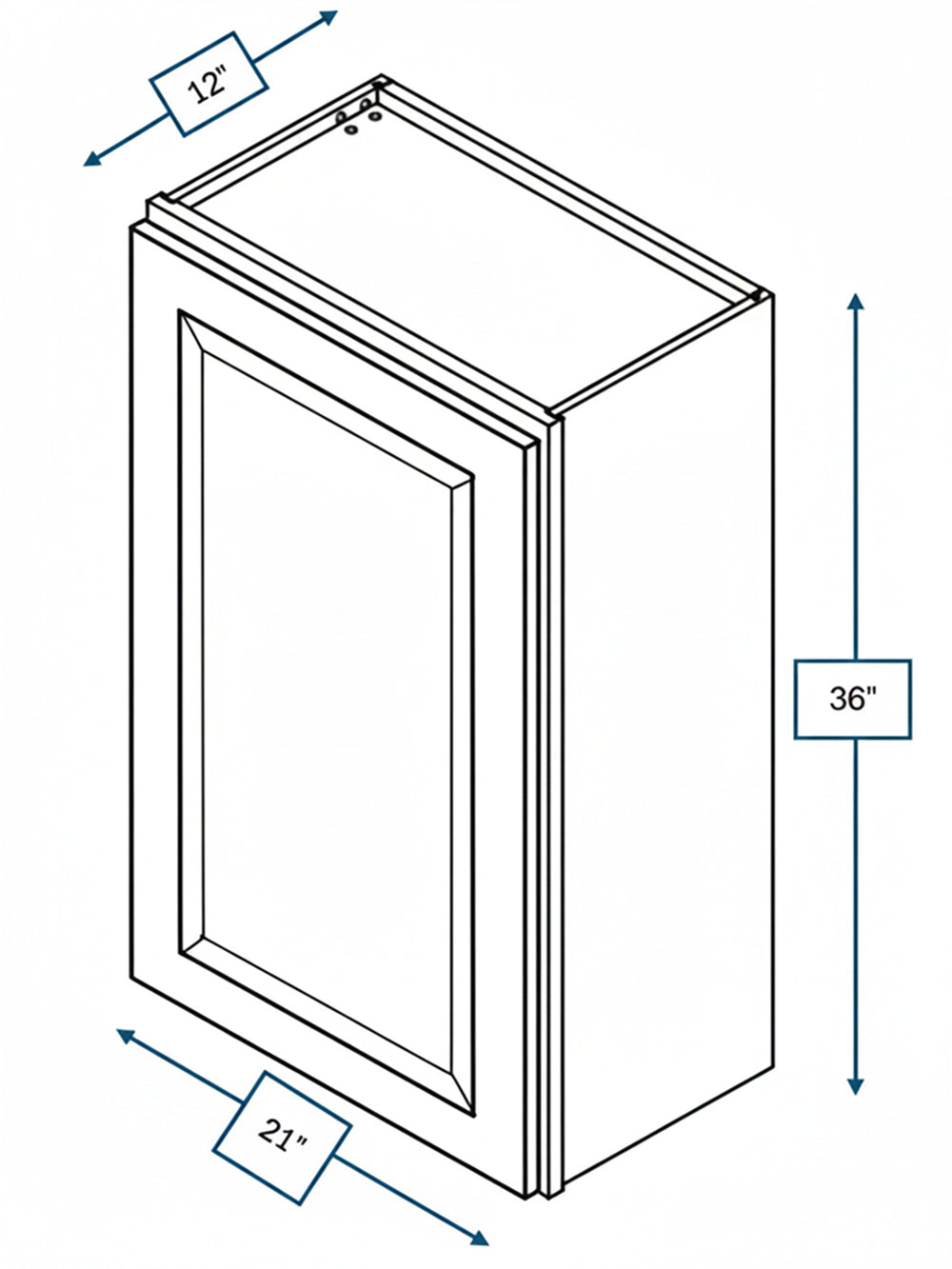 Wexford White Oak Bevel Shaker 21 in. x 36 in. Wall Cabinet