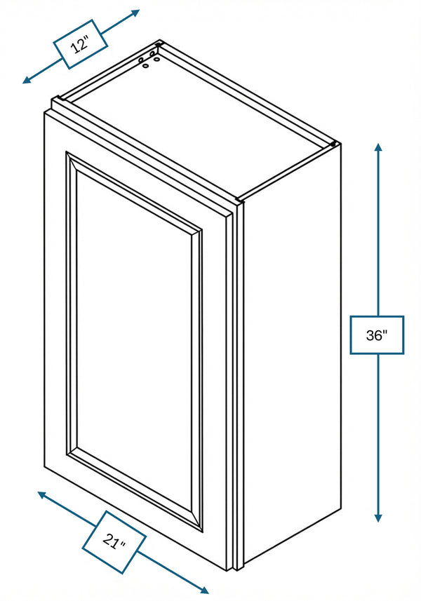 Chalet White Raised Panel 21 in. x 36 in. Wall Cabinet