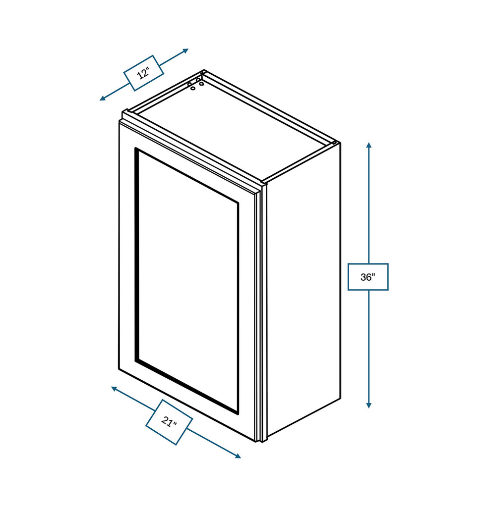 Platinum Grey Shaker 21 in. x 36 in. Wall Cabinet