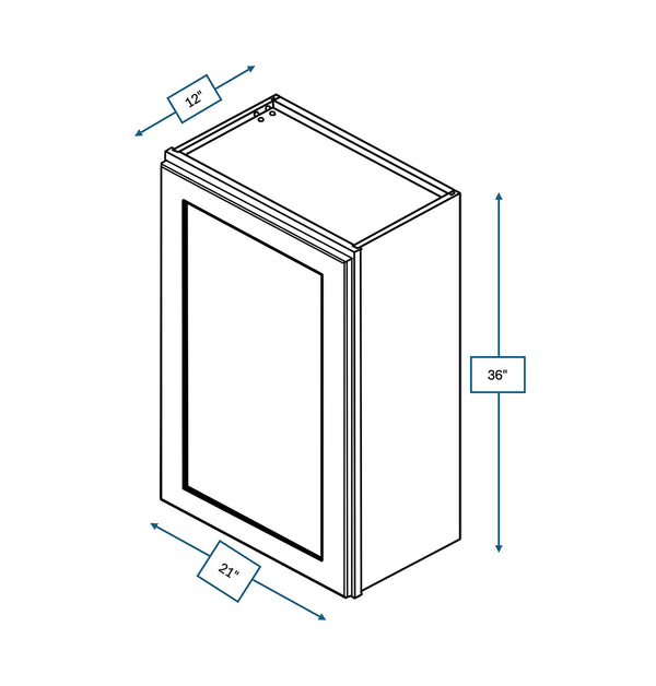 Platinum Grey 21 in. Wide x 12 in. Deep x 36 in. Tall - Wall Shaker Cabinet
