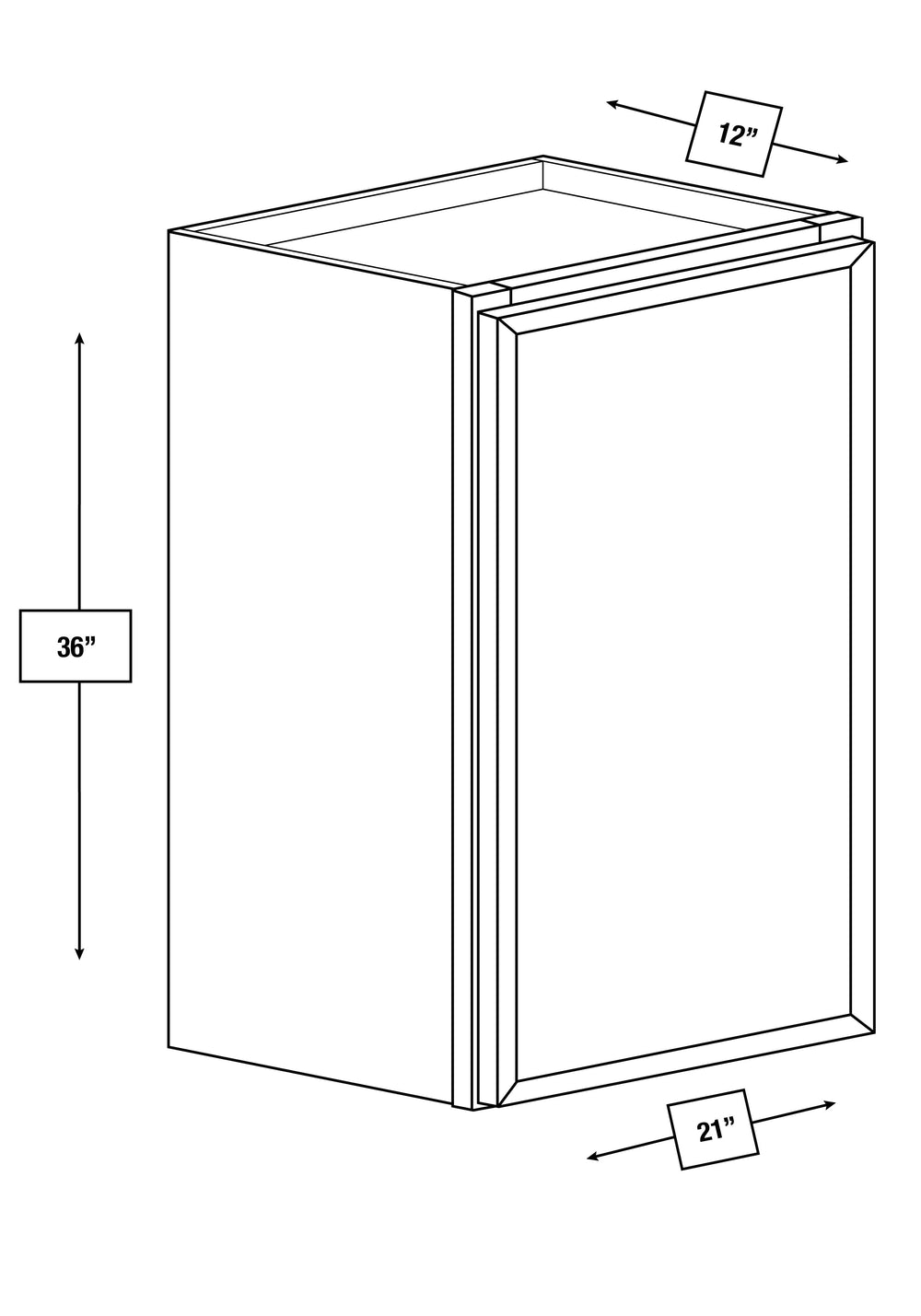 Arctic Mist Slim Shaker 21 in. x 36 in. Wall Cabinet