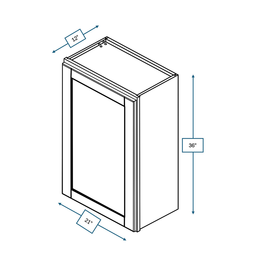 Malibu White 21 in. Wide x 12 in. Deep x 36 in. Tall - Wall Shaker Cabinet