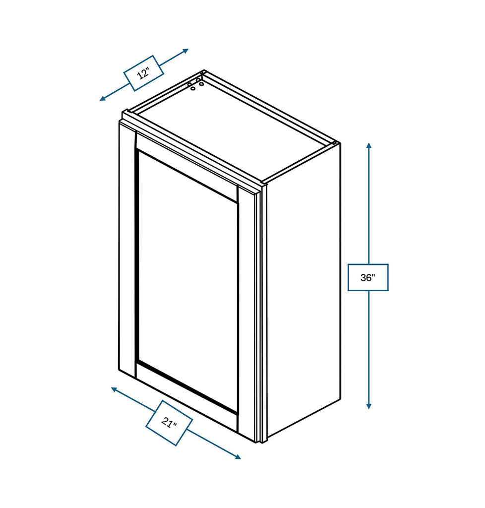 Malibu White Shaker 21 in. x 36 in. Wall Cabinet