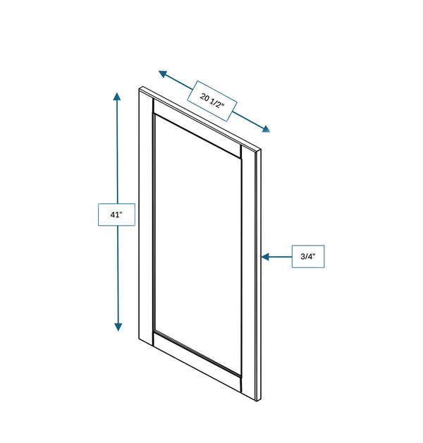 Malibu White Frosted Glass Door for 21 in. Wide x 12 in. Deep x 42 in. Tall - Wall Shaker Cabinet