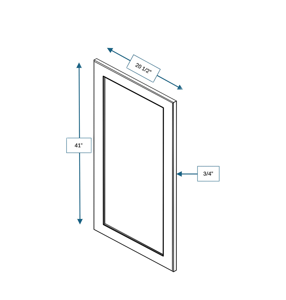 Platinum Grey Clear Glass Door for 21 in. Wide x 12 in. Deep x 42 in. Tall - Wall Shaker Cabinet