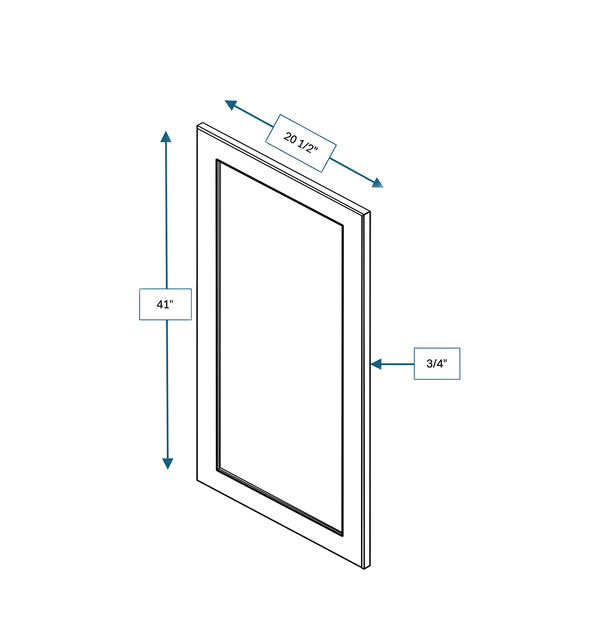 Platinum Grey Clear Glass Door for 21 in. Wide x 12 in. Deep x 42 in. Tall - Wall Shaker Cabinet