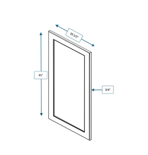 Hampton Pewter Clear Glass Door for 21 in. Wide x 12 in. Deep x 42 in. Tall - Wall Shaker Cabinet