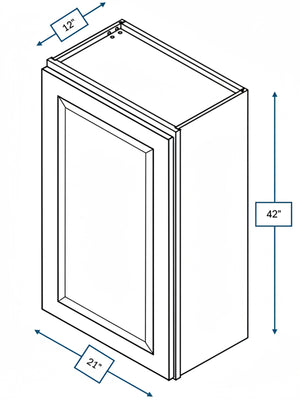 Broad Creek Blue Bevel Shaker 21 in. x 42 in. Wall Cabinet