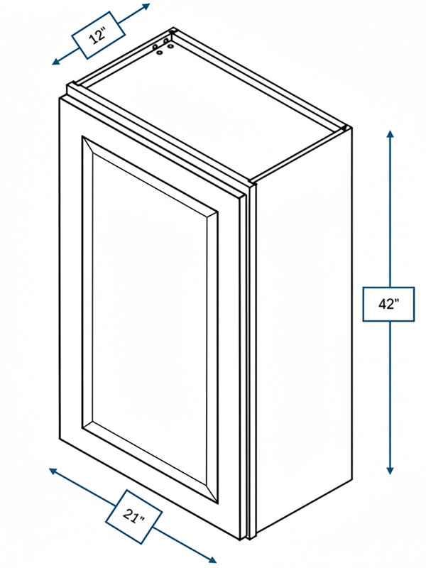 Harbour Town White Bevel Shaker 21 in. x 42 in. Wall Cabinet