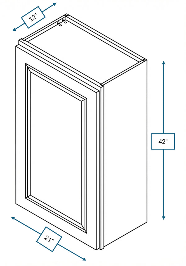 Montpelier Sage Raised Panel 21 in. x 42 in. Wall Cabinet