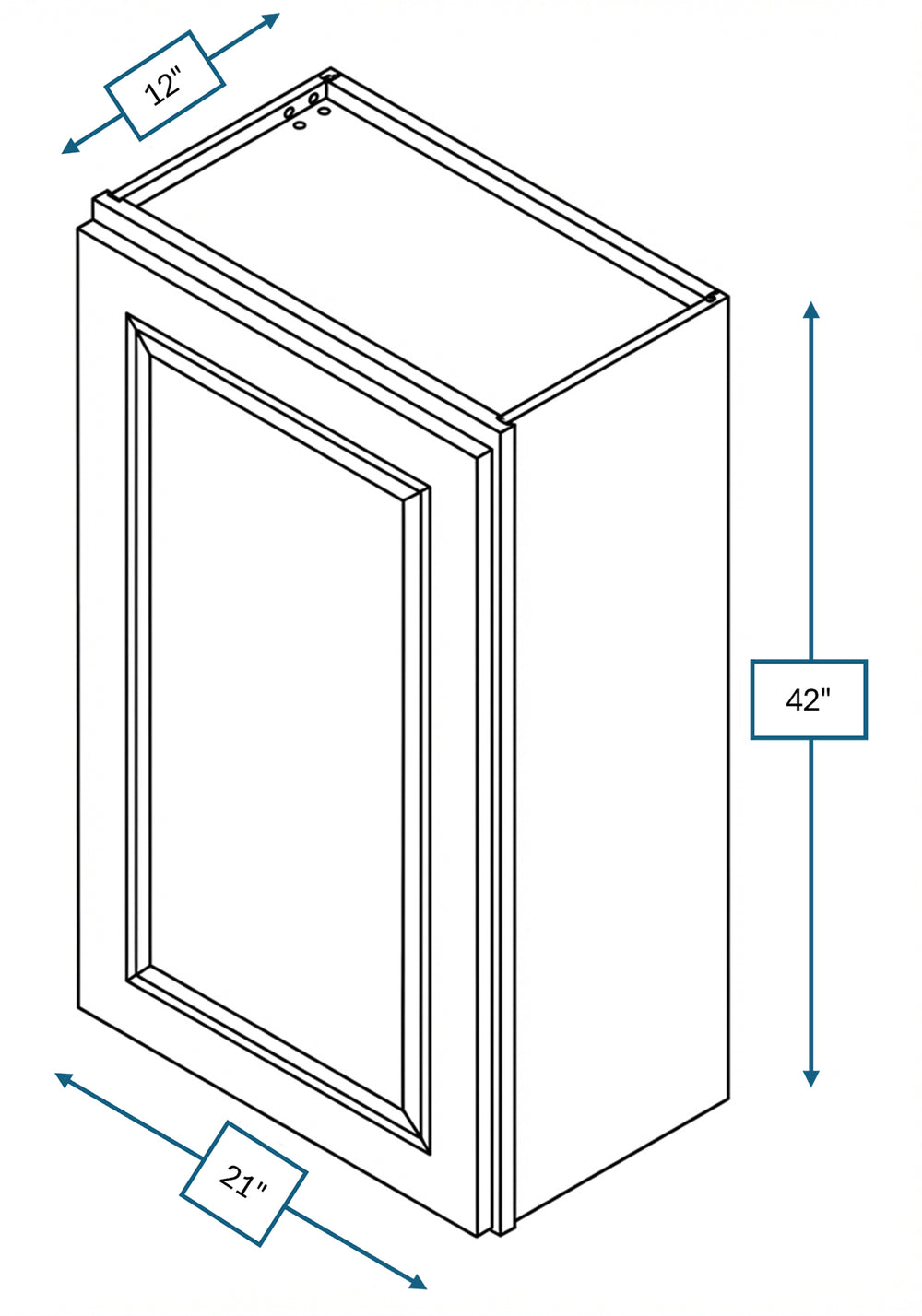 Montpelier Sage Raised Panel 21 in. x 42 in. Wall Cabinet