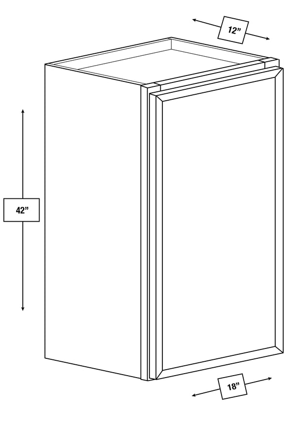 Arctic Mist Slim Shaker 21 in. x 42 in. Wall Cabinet