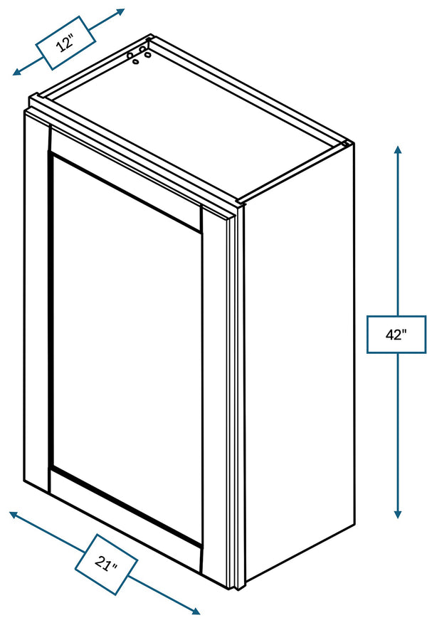 Malibu White 21 in. Wide x 12 in. Deep x 42 in. Tall - Wall Shaker Cabinet