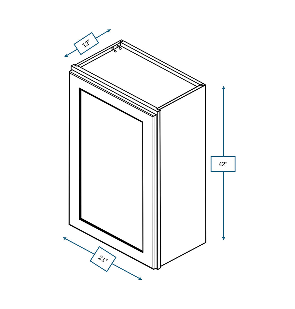Platinum Grey Shaker 21 in. x 42 in. Wall Cabinet
