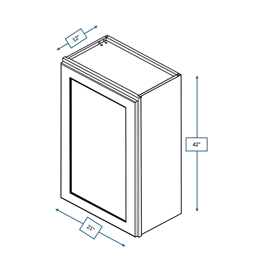 Hampton Pewter 21 in. Wide x 12 in. Deep x 42 in. Tall - Wall Shaker Cabinet