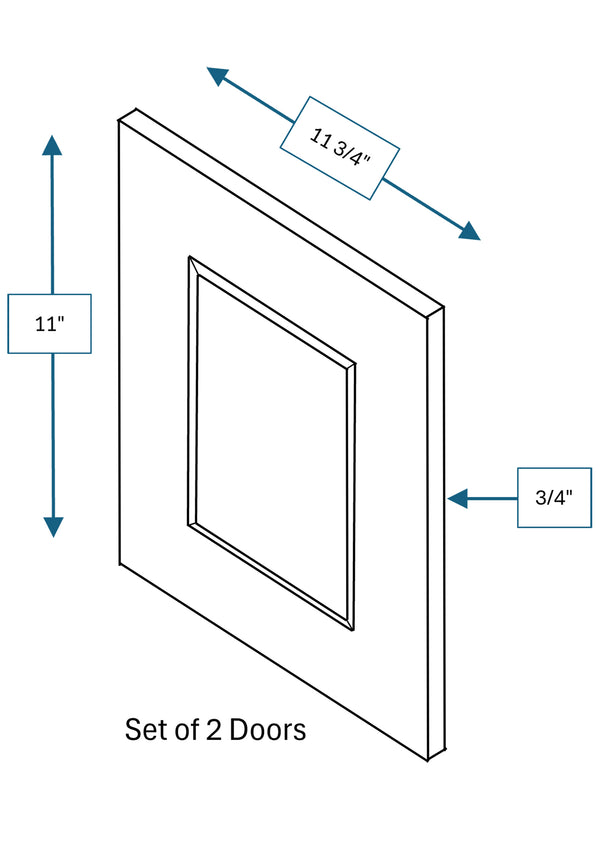 Chalet White Raised Panel Chalet White WC24X12 Clear Glass DOOR 2 PACK