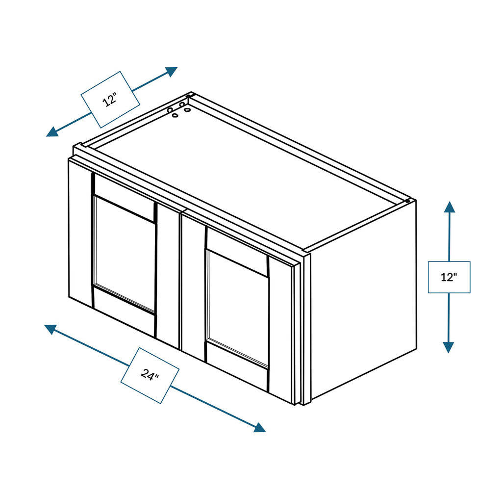 Malibu White Shaker 24 in. x 12 in. Wall Cabinet