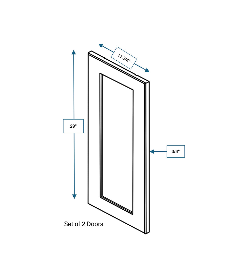 Spring Hill Hickory Clear Glass Door for 24 in. Wide x 12 in. Deep x 30 in. Tall - Wall Shaker Cabinet - 2 Pack