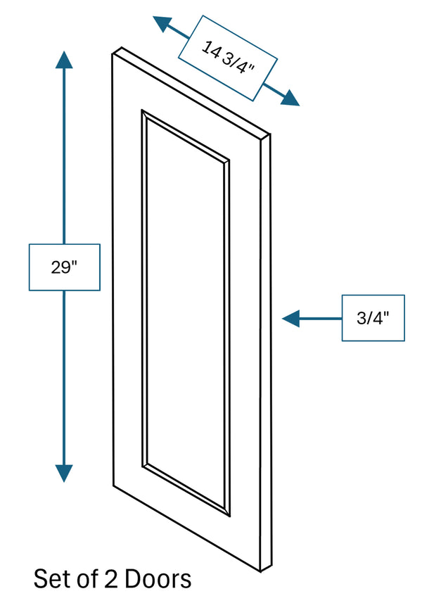 Knightsbridge Brown Raised Panel Clear Glass Door 2-Pack 24 in. x 30 in.