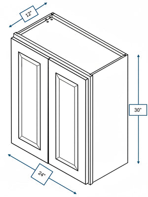 Broad Creek Blue Bevel Shaker 24 in. x 30 in. Wall Cabinet