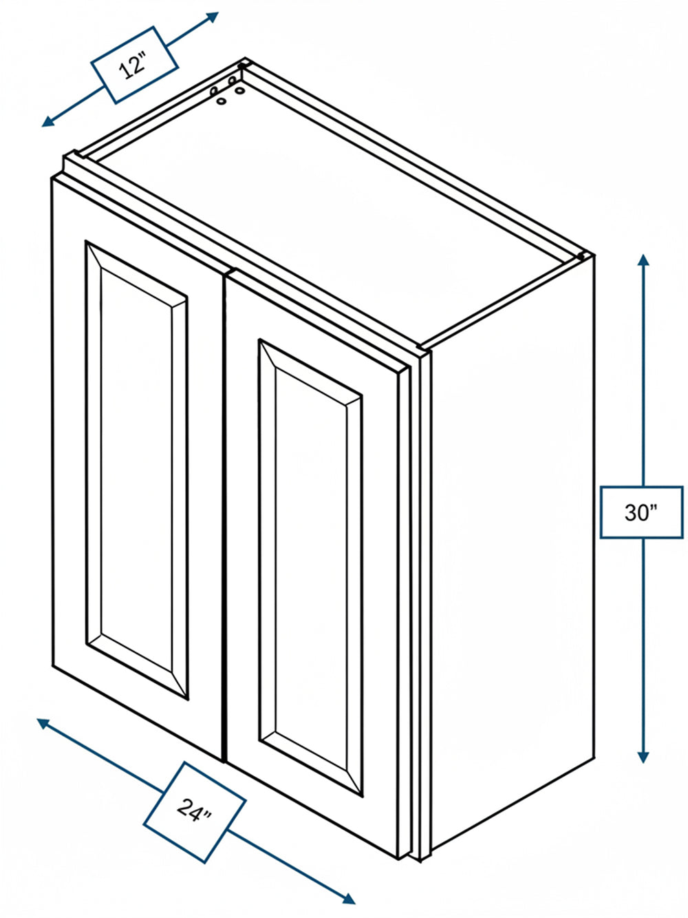 Sea Pines Green Bevel Shaker 24 in. x 30 in. Wall Cabinet