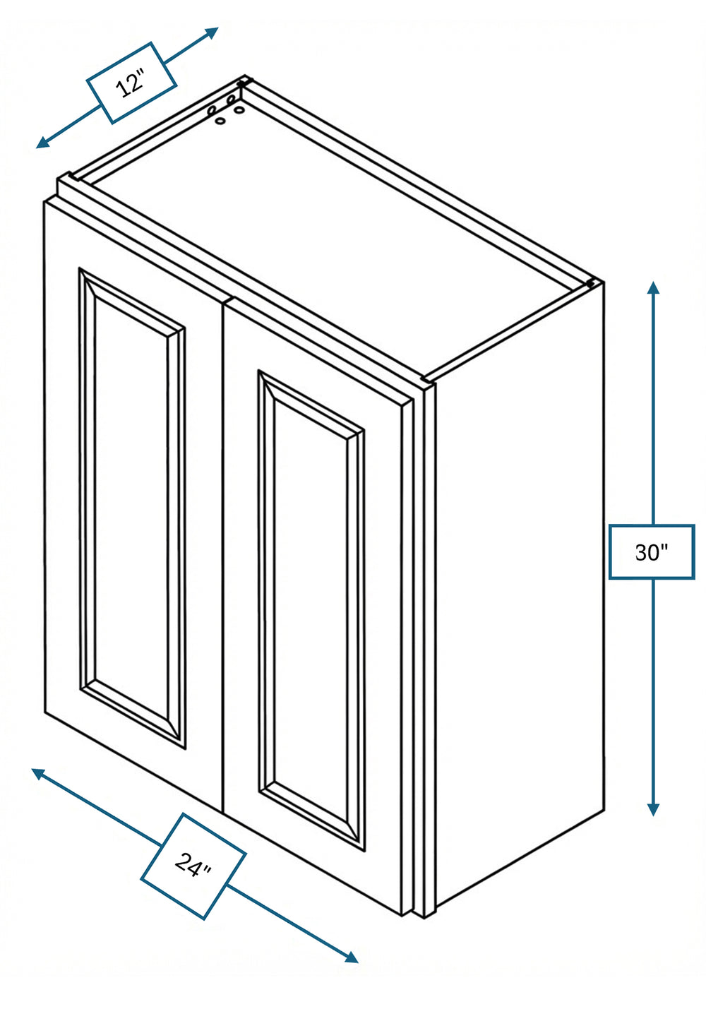 Montpelier Sage Raised Panel 24 in. x 30 in. Wall Cabinet