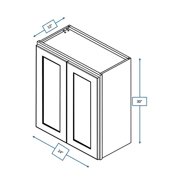 Platinum Grey 24 in. Wide x 12 in. Deep x 30 in. Tall - Wall Shaker Cabinet