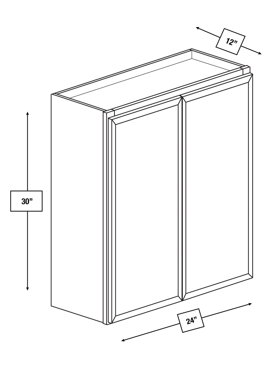 Franklin White Slim Shaker 24 in. x 30 in. Wall Cabinet