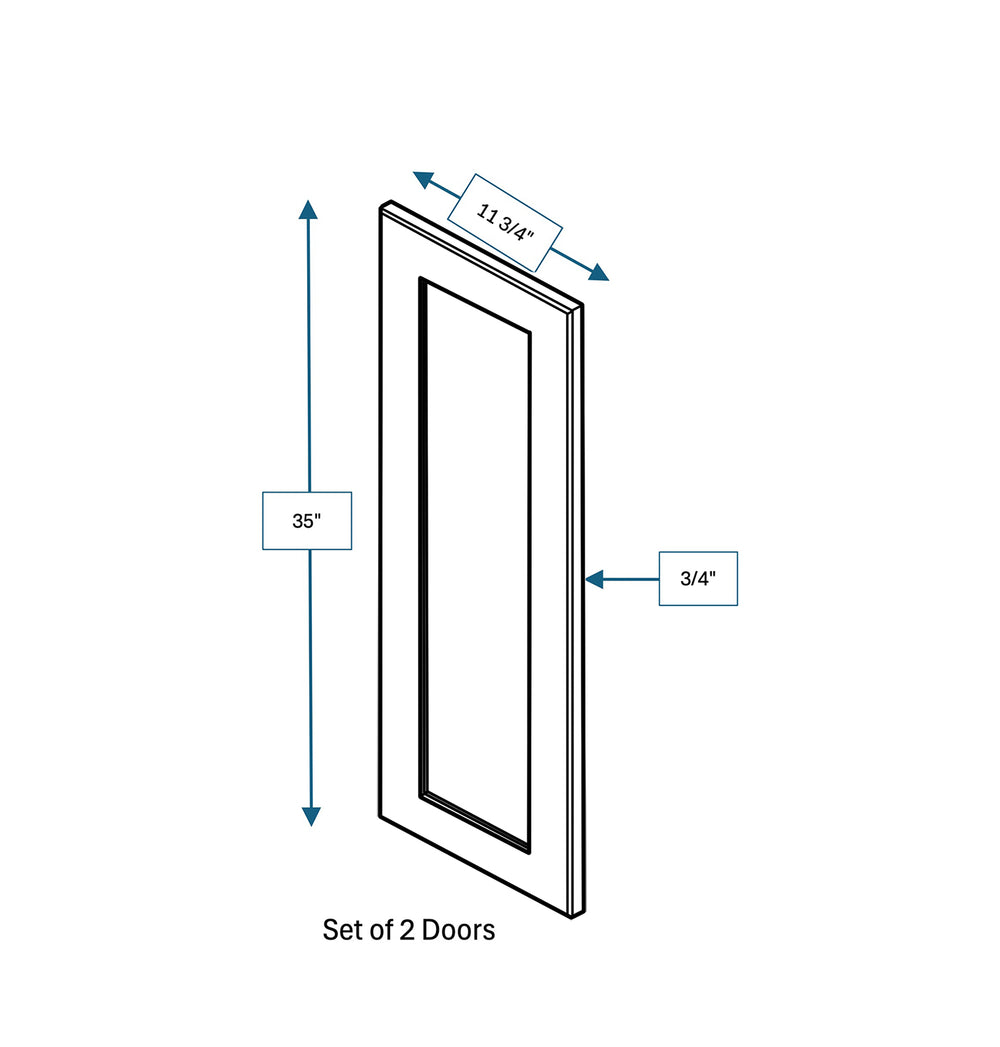 Spring Hill Hickory Clear Glass Door for 24 in. Wide x 12 in. Deep x 36 in. Tall - Wall Shaker Cabinet - 2 Pack