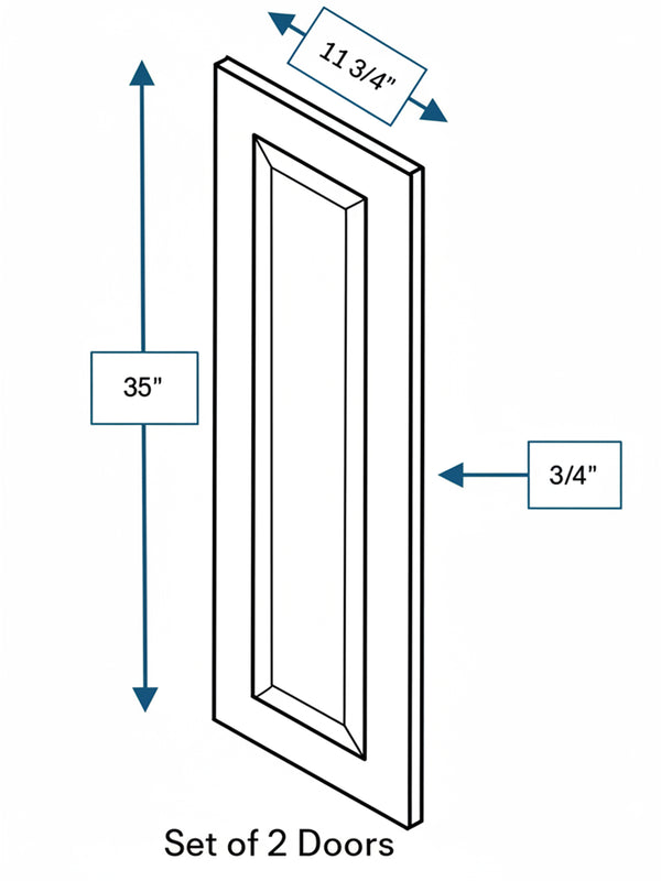 Wexford White Oak Bevel Shaker Clear Glass Door 24 in. x 36 in. - 2 Pack