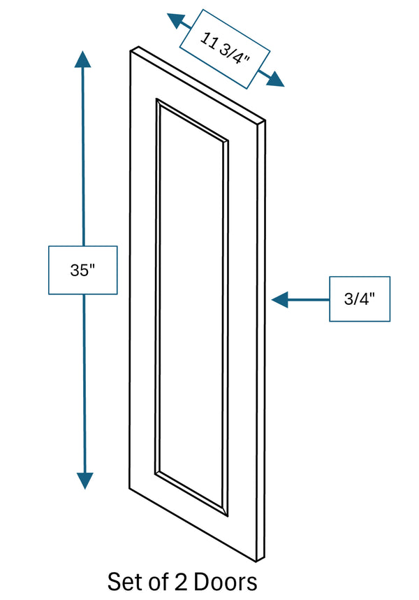 Knightsbridge Brown Raised Panel Clear Glass Door 2-Pack 24 in. x 36 in.