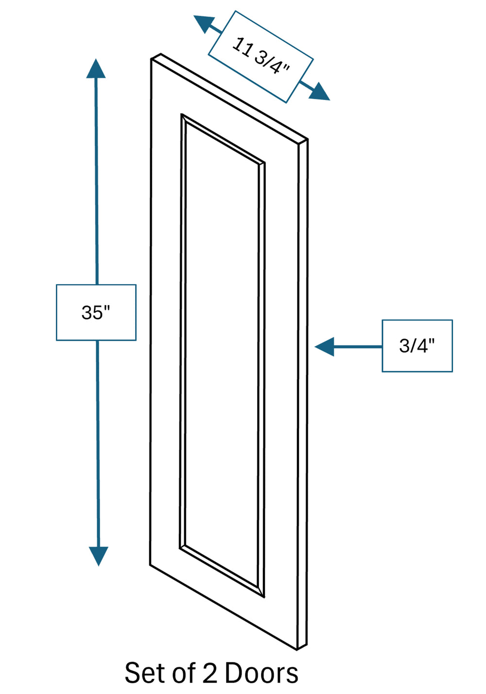 Montpelier Sage Raised Panel Clear Glass Door 2-Pack 24 in. x 36 in.