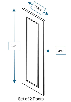 Montpelier Sage Raised Panel Clear Glass Door 2-Pack 24 in. x 36 in.