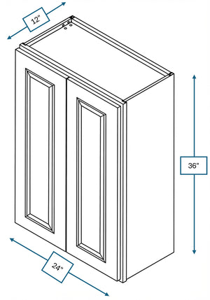 Cotswold Linen Raised Panel 24 in. x 36 in. Wall Cabinet