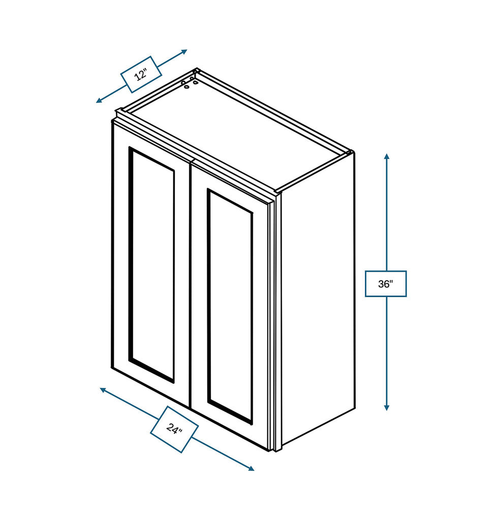 Annapolis Blue Shaker 24 in. x 36 in. Wall Cabinet