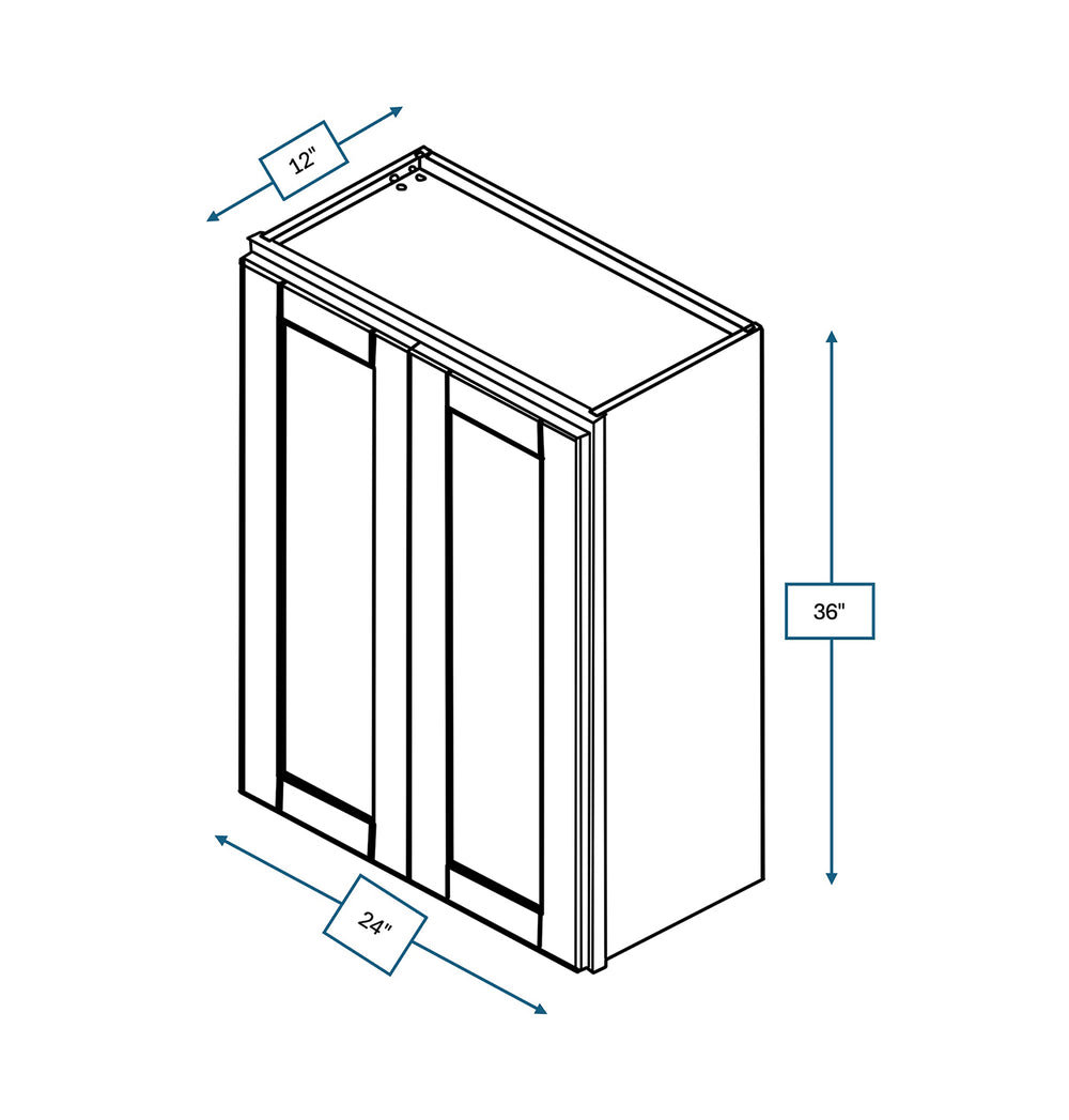 Malibu White 24 in. Wide x 12 in. Deep x 36 in. Tall - Wall Shaker Cabinet