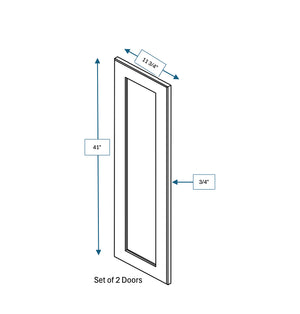 Platinum Grey Clear Glass Door for 24 in. Wide x 12 in. Deep x 42 in. Tall - Wall Shaker Cabinet - 2 Pack