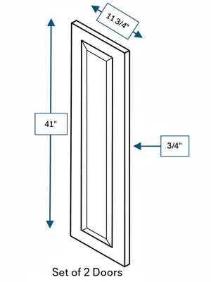 Wexford White Oak Bevel Shaker Clear Glass Door 24 in. x 42 in. - 2 Pack