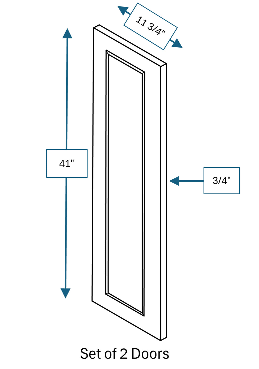 Montpelier Sage Raised Panel Clear Glass Door 2-Pack 24 in. x 42 in.