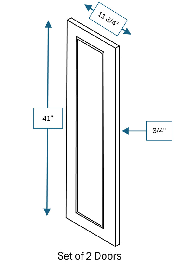 Montpelier Sage Raised Panel Clear Glass Door 2-Pack 24 in. x 42 in.