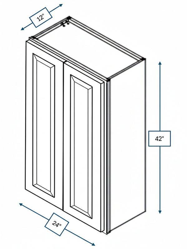 Harbour Town White Bevel Shaker 24 in. x 42 in. Wall Cabinet