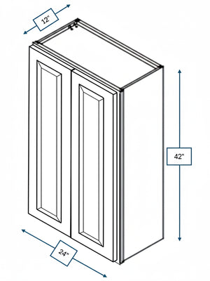 Broad Creek Blue Bevel Shaker 24 in. x 42 in. Wall Cabinet