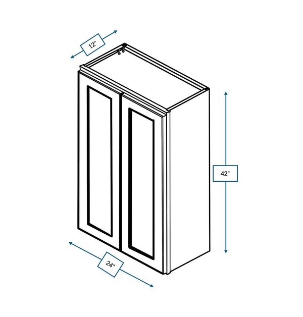 Hampton Pewter 24 in. Wide x 12 in. Deep x 42 in. Tall - Wall Shaker Cabinet