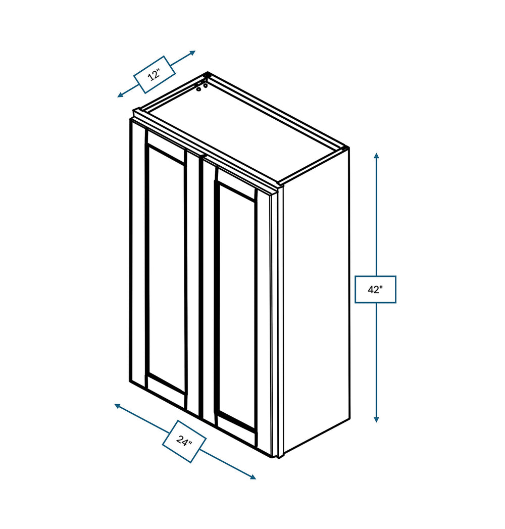 Malibu White 24 in. Wide x 12 in. Deep x 42 in. Tall - Wall Shaker Cabinet