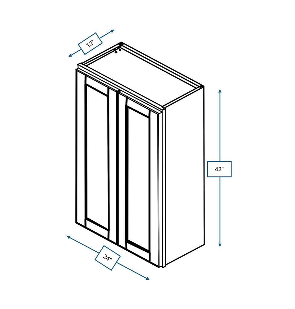 Malibu White Shaker 24 in. x 42 in. Wall Cabinet