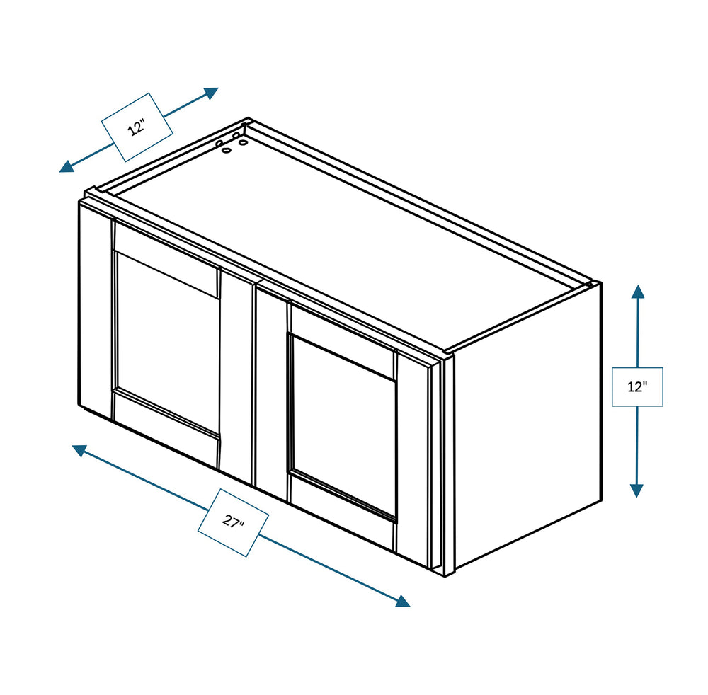 Malibu White 27 in. Wide x 12 in. Deep x 12 in. Tall - Wall Shaker Cabinet