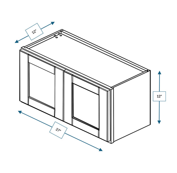 Malibu White 27 in. Wide x 12 in. Deep x 12 in. Tall - Wall Shaker Cabinet