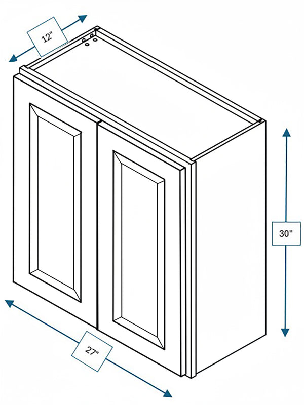 Sea Pines Green Bevel Shaker 27 in. x  30 in. Wall Cabinet