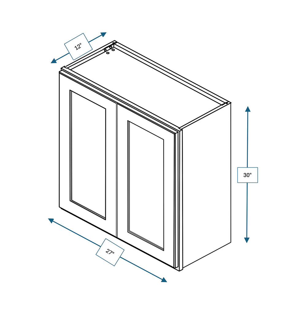 Hampton Pewter Shaker 27 in. x 30 in. Wall Cabinet
